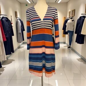 Hatley Multi-Colour Striped V-Neck Mini Dress | Size S